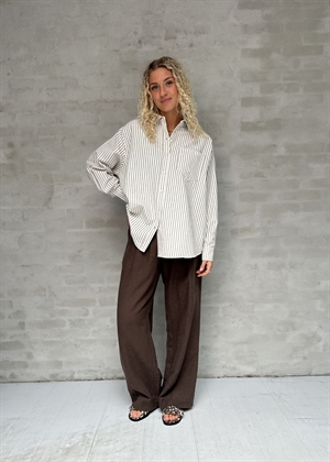 Dalma crepe stone skjorte Brown Neo Noir